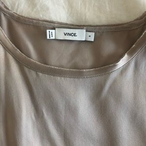 Champagne Vince 100% Silk Sleeveless Top